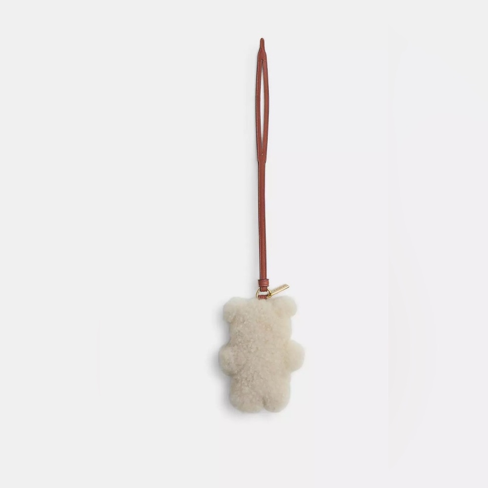 Coach Teddy  Bear Shearling Bag Charm NWT